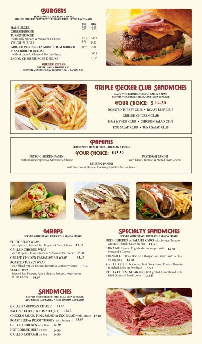 MENUS – Sides Grill Diner & Cafe